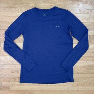 Women’s Nike Long Sleeve Shirt, Size Large, Deep Royal Blue, Athletic Fit
